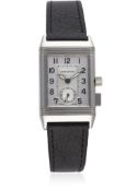 A GENTLEMAN'S STAINLESS STEEL JAEGER LECOULTRE REVERSO MEMORY WRIST WATCH DATED 2000, REF. 255.8.