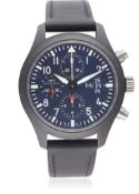 A GENTLEMAN'S CERAMIC & TITANIUM IWC TOP GUN PILOTS CHRONOGRAPH WRIST WATCH CIRCA 2008, REF. 3789 D: