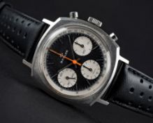 A RARE GENTLEMAN'S STAINLESS STEEL BAYLOR "CAMARO" CHRONOGRAPH WRIST WATCH CIRCA 1970, REF. 4057