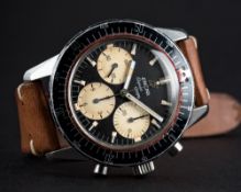 A RARE GENTLEMAN'S STAINLESS STEEL ENICAR AQUA GRAPH CHRONOGRAPH WRIST WATCH CIRCA 1960s, REF. 072-