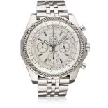 A GENTLEMAN'S STAINLESS STEEL BREITLING BENTLEY CHRONOGRAPH BRACELET WATCH CIRCA 2008, REF. A44362