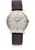 A GENTLEMAN'S LARGE SIZE 18K SOLID ROSE GOLD IWC SCHAFFHAUSEN WRIST WATCH CIRCA 1950s D: Silver dial