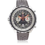 A RARE GENTLEMAN'S STAINLESS STEEL BREITLING CHRONO MATIC COSMONAUTE CHRONOGRAPH WRIST WATCH CIRCA