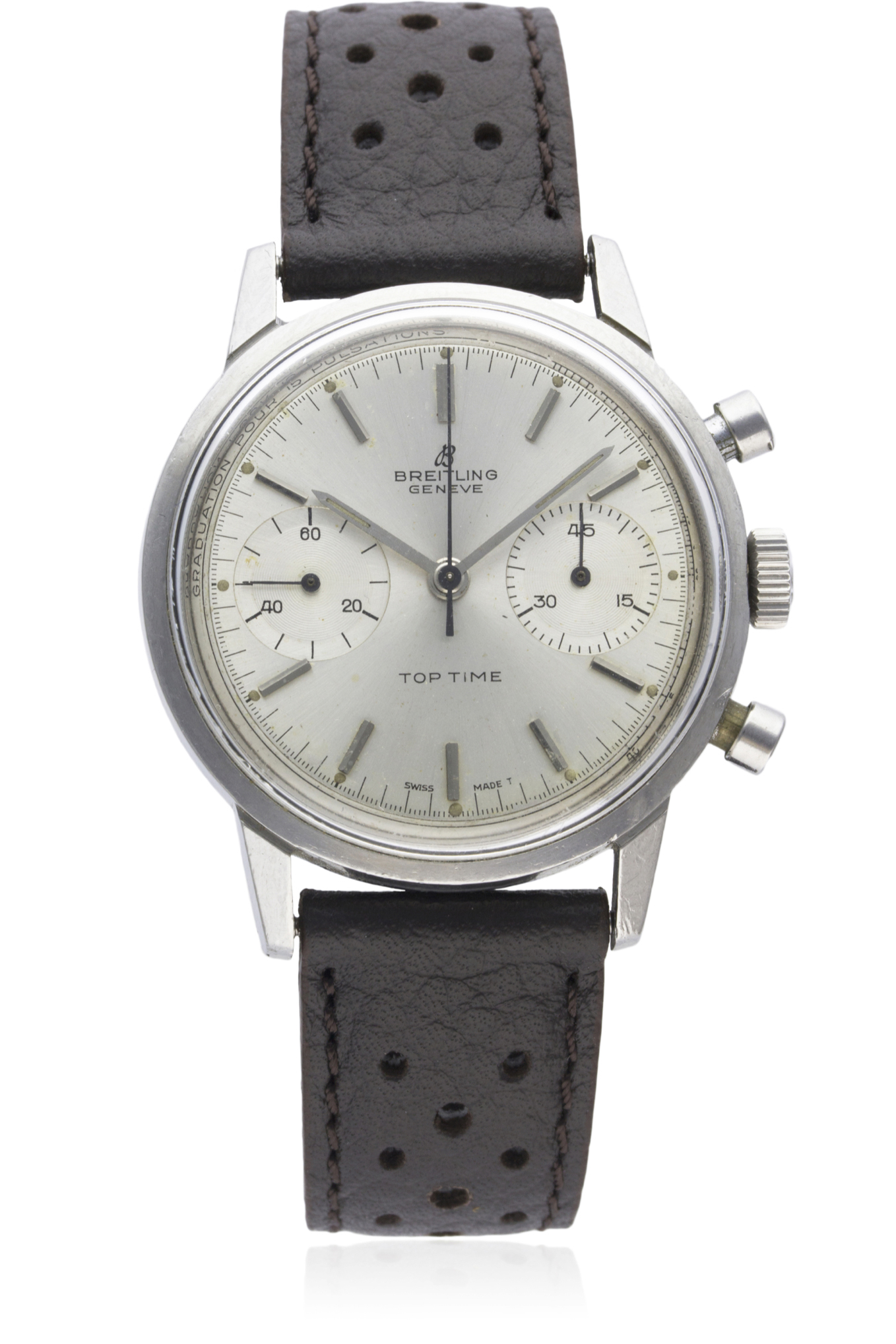 A GENTLEMAN'S STAINLESS STEEL BREITLING TOP TIME CHRONOGRAPH WRIST WATCH CIRCA 1960s, REF. 2002 D: