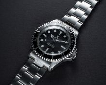 A RARE GENTLEMAN'S STAINLESS STEEL ROLEX OYSTER PERPETUAL SUBMARINER BRACELET WATCH DATED 1967, REF.