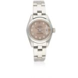 A LADIES STAINLESS STEEL ROLEX OYSTER PERPETUAL DATEJUST BRACELET WATCH CIRCA 1987, REF. 69160