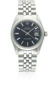 A GENTLEMAN'S STEEL & WHITE GOLD ROLEX OYSTER PERPETUAL DATEJUST BRACELET WATCH CIRCA 1969, REF.