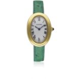 A LADIES 18K SOLID GOLD CARTIER BAIGNOIRE WRIST WATCH CIRCA 1990 Movement: Manual wind, signed