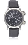 A GENTLEMAN'S STAINLESS STEEL JAEGER LECOULTRE MASTER COMPRESSOR DUALMATIC AUTOMATIC WRIST WATCH