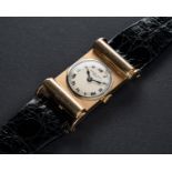 A FINE & RARE GENTLEMAN'S LARGE TWO COLOUR 18K SOLID GOLD AUDEMARS PIGUET CANOPY WRIST WATCH CIRCA