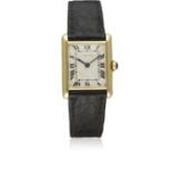 A RARE GENTLEMAN'S 18K SOLID GOLD CARTIER TANK WRIST WATCH CIRCA 1960s Movement: 18J, manual wind,