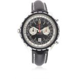 A GENTLEMAN'S STAINLESS STEEL BREITLING NAVITIMER AUTOMATIC CHRONOGRAPH WRIST WATCH CIRCA 1970, REF.