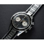 AN EXTREMELY RARE GENTLEMAN'S STAINLESS STEEL HEUER AUTAVIA CHRONOGRAPH BRACELET WATCH CIRCA