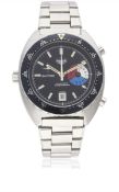 A RARE GENTLEMAN'S STAINLESS STEEL HEUER SKIPPER AUTOMATIC CHRONOGRAPH BRACELET WATCH CIRCA 1978,