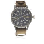 A GERMAN MILITARY LUFTWAFFE B.UHR LACO NAVIGATORS WATCH CIRCA 1940, REF. FL23883 "TYPE B" DIAL