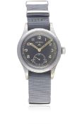 A GENTLEMAN'S BRITISH MILITARY LEMANIA W.W.W. WRIST WATCH CIRCA 1940s, PART OF THE "DIRTY DOZEN"