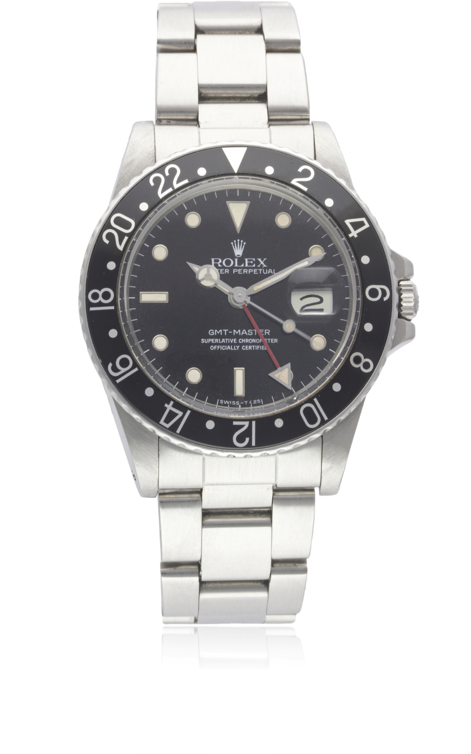 A GENTLEMAN'S STAINLESS STEEL ROLEX OYSTER PERPETUAL GMT MASTER BRACELET WATCH CIRCA 1984, REF.