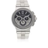 A GENTLEMAN'S STEEL & WHITE GOLD BULGARI DIAGONO CALIBRO 303 AUTOMATIC CHRONOGRAPH BRACELET WATCH