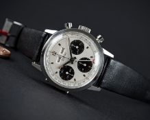 A VERY RARE GENTLEMAN'S STAINLESS STEEL ZODIAC TRIPLE CALENDAR CHRONOGRAPH WRIST WATCH CIRCA