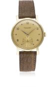 A GENTLEMAN'S "NOS" GOLD PLATED IWC SCHAFFHAUSEN WRIST WATCH CIRCA 1950s Movement: Manual wind, cal.