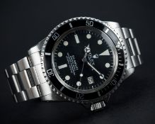 A RARE GENTLEMAN'S STAINLESS STEEL ROLEX OYSTER PERPETUAL DATE "GREAT WHITE" SEA DWELLER BRACELET