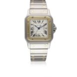 A GENTLEMAN'S STEEL & GOLD CARTIER SANTOS GALBEE AUTOMATIC BRACELET WATCH CIRCA 2000s, REF. 2319