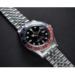 A RARE GENTLEMAN'S STAINLESS STEEL ROLEX OYSTER PERPETUAL GMT MASTER BRACELET WATCH CIRCA 1966, REF.