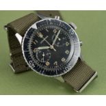 A VERY RARE GENTLEMAN'S STAINLESS STEEL GERMAN MILITARY LEONIDAS "BUND" FLYBACK CHRONOGRAPH WRIST