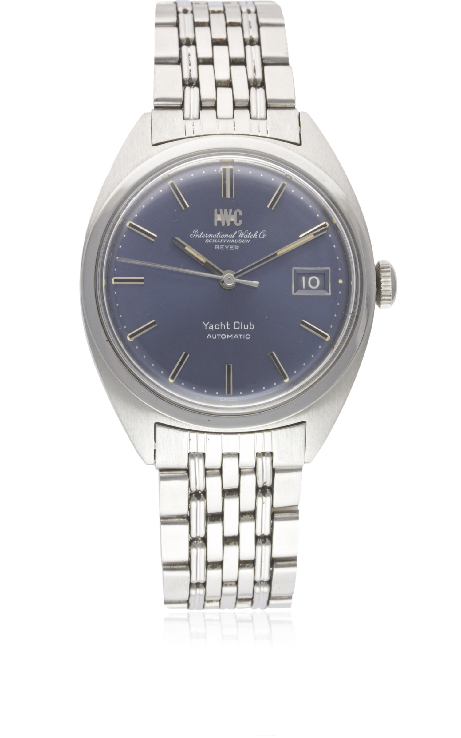 A RARE GENTLEMAN'S STAINLESS STEEL IWC YACHT CLUB AUTOMATIC BRACELET WATCH CIRCA 1971, REF. R811