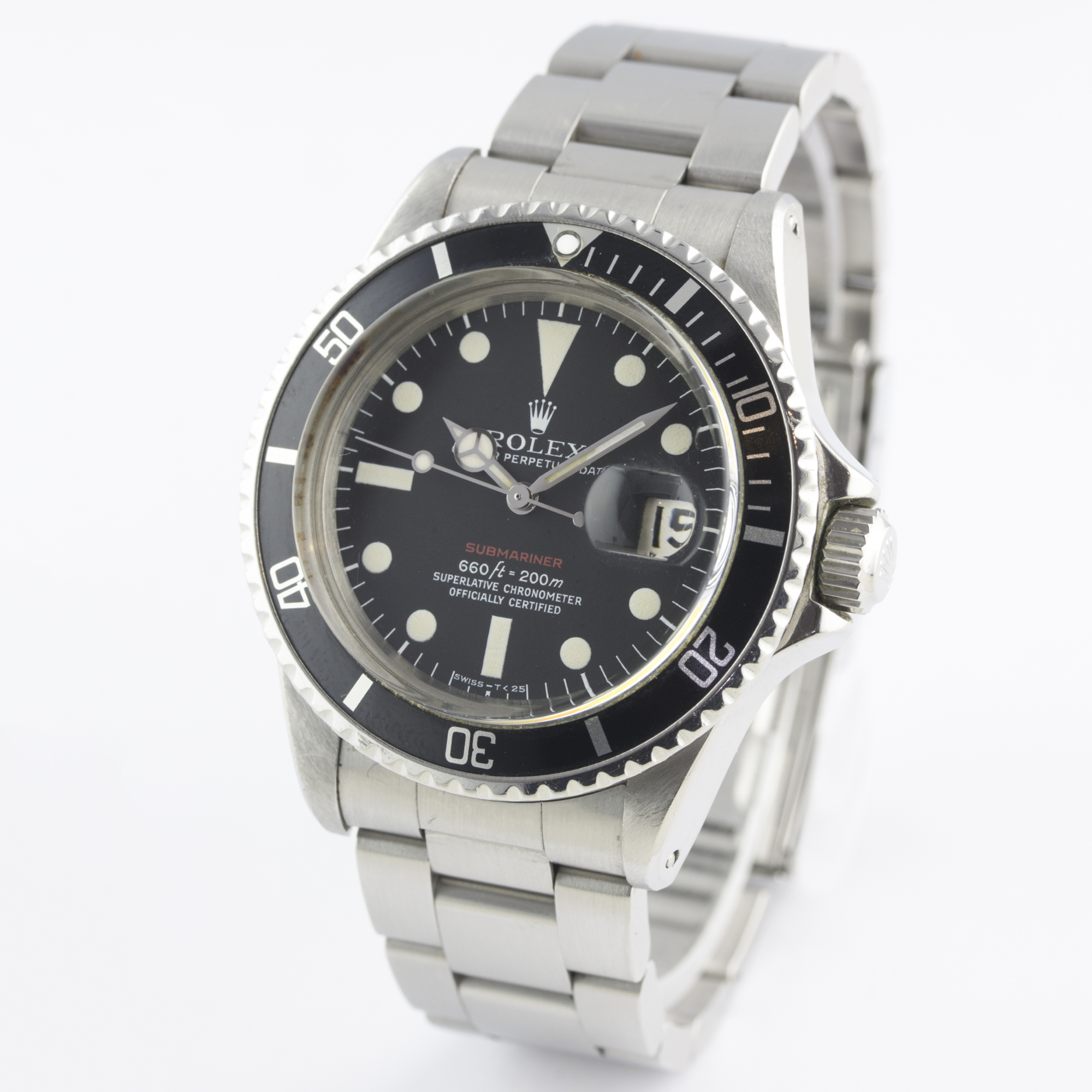 A RARE GENTLEMAN'S STAINLESS STEEL ROLEX OYSTER PERPETUAL DATE "RED WRITING" SUBMARINER BRACELET - Image 5 of 11