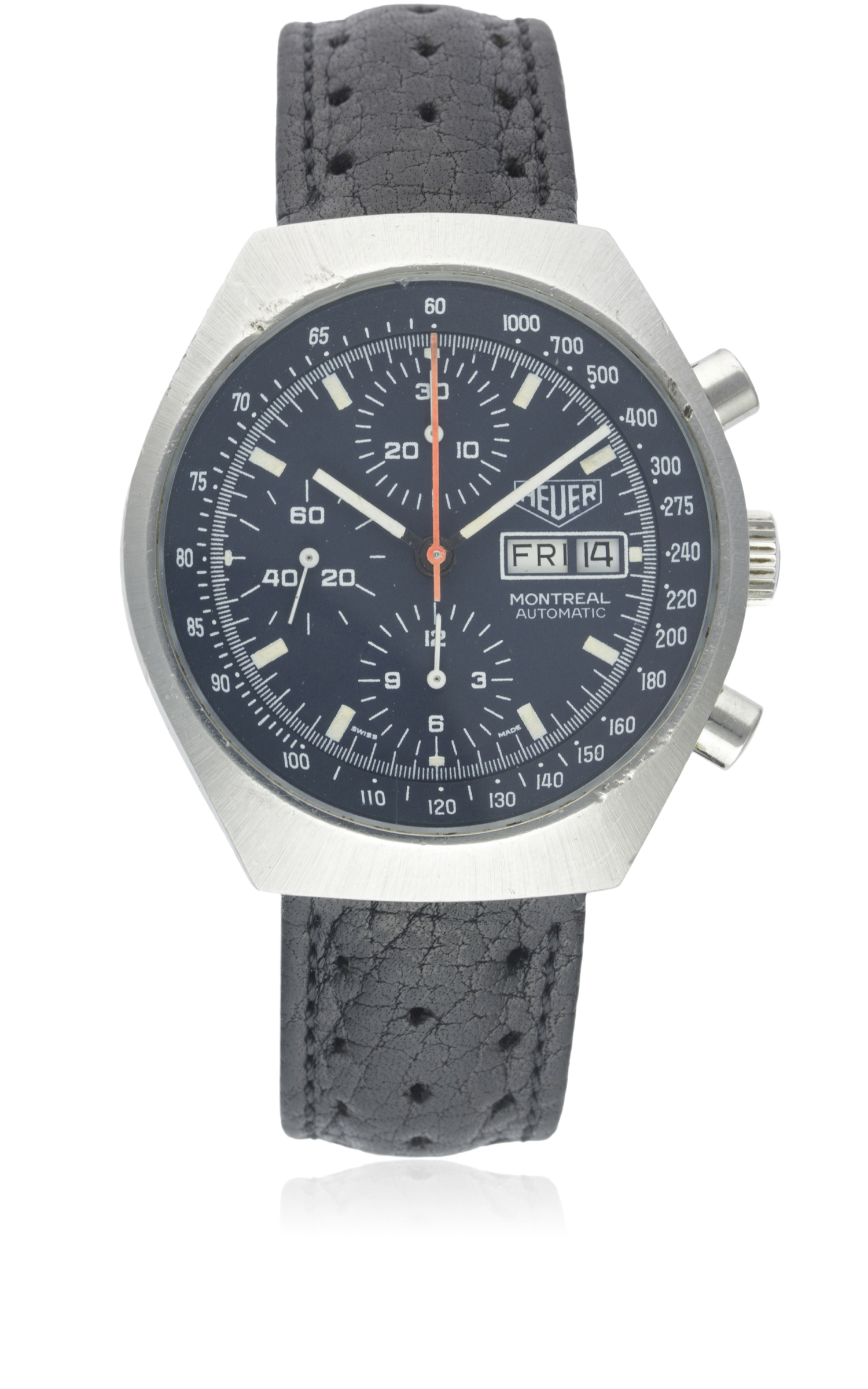 A GENTLEMAN'S STAINLESS STEEL HEUER MONTREAL AUTOMATIC CHRONOGRAPH WRIST WATCH CIRCA 1970s, REF.