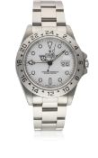 A GENTLEMAN'S STAINLESS STEEL ROLEX OYSTER PERPETUAL DATE EXPLORER II BRACELET WATCH CIRCA 1991,