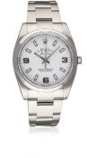 A GENTLEMAN'S STAINLESS STEEL ROLEX OYSTER PERPETUAL AIR KING BRACELET WATCH CIRCA 2010, REF. 114200