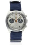 A GENTLEMAN'S STAINLESS STEEL HEUER CARRERA CHRONOGRAPH WRIST WATCH CIRCA 1970s, REF. 73453S WITH