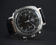 A RARE GENTLEMAN'S STAINLESS STEEL HEUER CAMARO CHRONOGRAPH WRIST WATCH CIRCA 1970, REF. 7743NT WITH