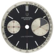 A VERY RARE "NOS" UNIVERSAL GENEVE UNI-COMPAX "BIG EYE" CHRONOGRAPH DIAL CIRCA 1960s, FOR REF.