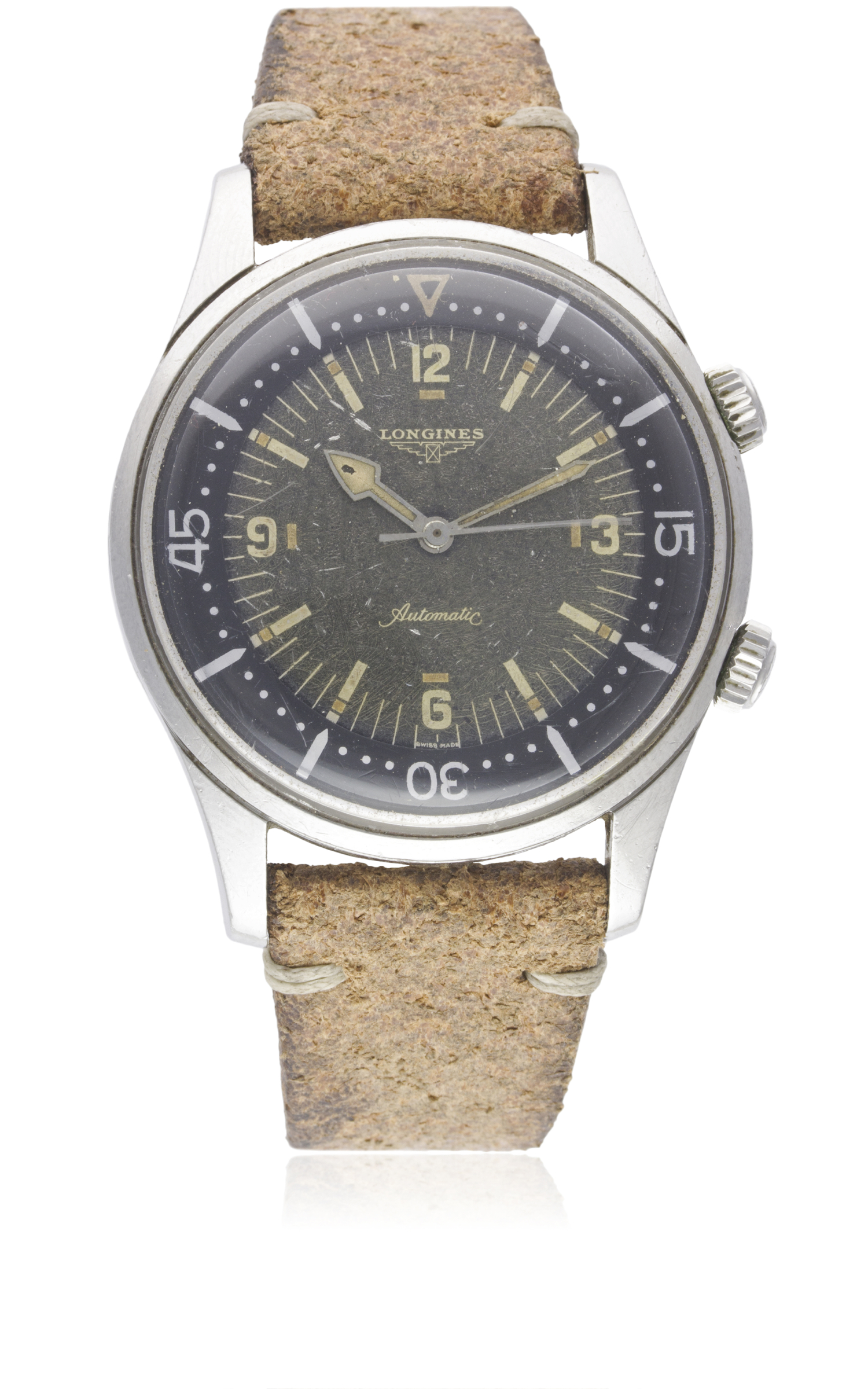 A VERY RARE GENTLEMAN'S STAINLESS STEEL LONGINES DIVERS WRIST WATCH CIRCA 1962, REF. 7042-3 WITH " - Image 2 of 2