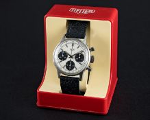 A RARE GENTLEMAN'S STAINLESS STEEL HEUER CHRONOGRAPH WRIST WATCH CIRCA 1970, REF. 73623 WITH "