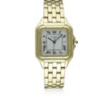 A GENTLEMAN'S 18K SOLID GOLD CARTIER PANTHERE BRACELET WATCH CIRCA 1990s, REF. 106000M WITH