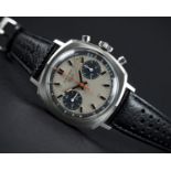 A VERY RARE GENTLEMAN'S STAINLESS STEEL HEUER CAMARO CHRONOGRAPH WRIST WATCH CIRCA 1970s, REF.