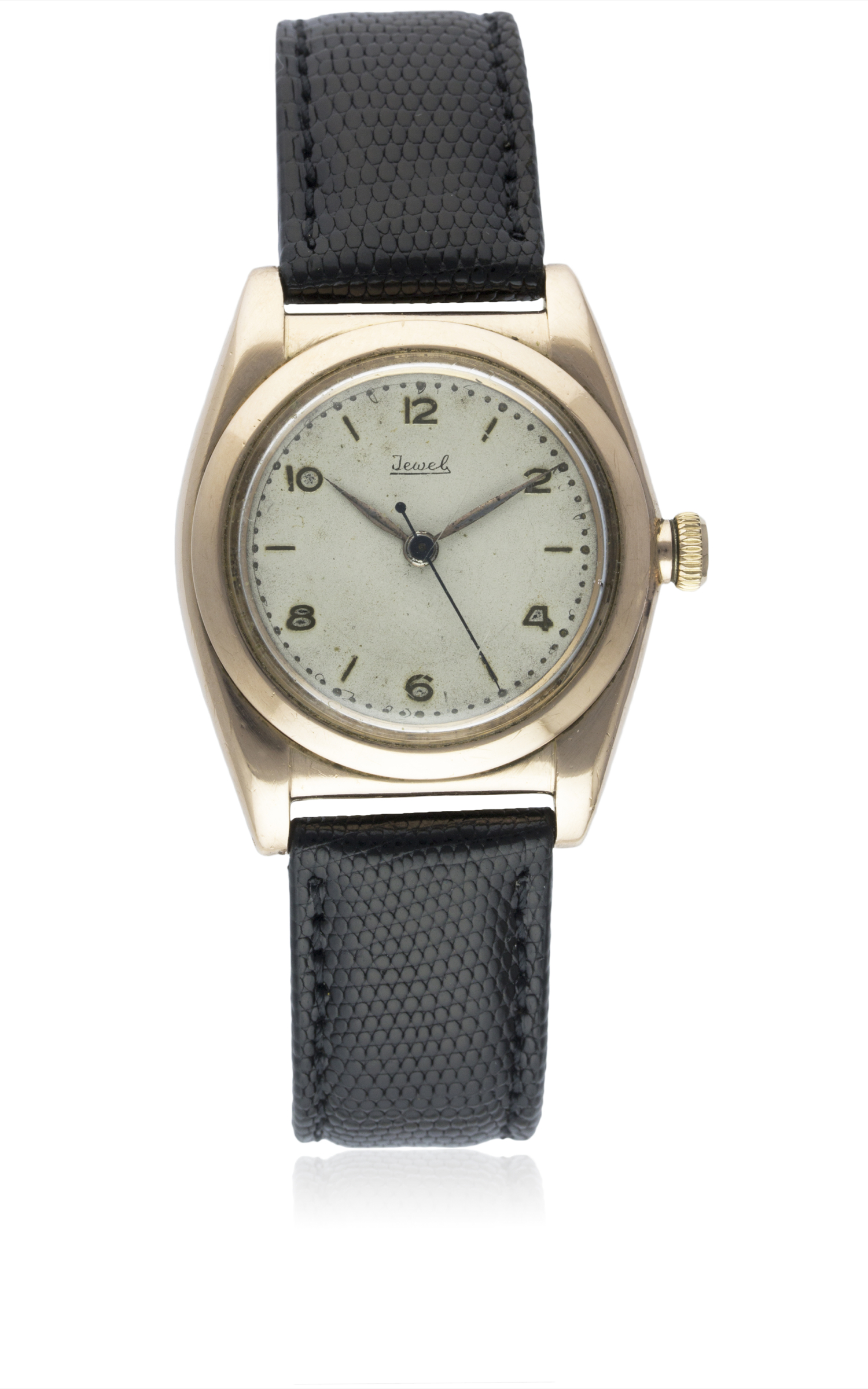 A GENTLEMAN'S 14K SOLID GOLD ROLEX OYSTER "BUBBLE BACK" WRIST WATCH CIRCA 1940s, REF. 3131 Movement: