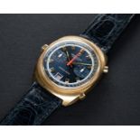 A RARE GENTLEMAN'S 18K SOLID GOLD BREITLING CHRONO MATIC CHRONOGRAPH WRIST WATCH CIRCA 1972, REF.