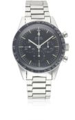 A RARE GENTLEMAN'S STAINLESS STEEL OMEGA SPEEDMASTER "ED WHITE" CHRONOGRAPH BRACELET WATCH CIRCA