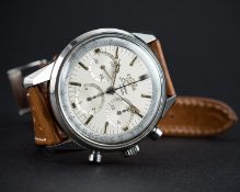 A RARE GENTLEMAN'S STAINLESS STEEL ENICAR SHERPA GRAPH CHRONOGRAPH WRIST WATCH CIRCA 1962