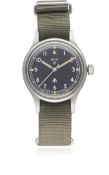 A GENTLEMAN'S STAINLESS STEEL BRITISH MILITARY SMITHS WRIST WATCH DATED 1967 Movement: 17J, manual