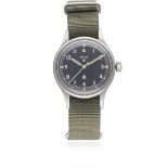 A GENTLEMAN'S STAINLESS STEEL BRITISH MILITARY SMITHS WRIST WATCH DATED 1967 Movement: 17J, manual