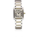 A LADIES STEEL & GOLD CARTIER TANK FRANCAISE BRACELET WATCH CIRCA 2000s, REF. 2300 Movement: Quartz,