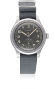 A GENTLEMAN'S STAINLESS STEEL BRITISH MILITARY CYMA W.W.W. WRIST WATCH CIRCA 1940s, PART OF THE "