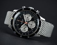 A VERY RARE GENTLEMAN'S STAINLESS STEEL BREITLING TOP TIME "JUMBO" CHRONOGRAPH BRACELET WATCH