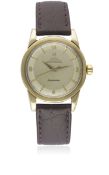 A RARE GENTLEMAN'S STEEL & GOLD CAPPED OMEGA SEAMASTER AUTOMATIC CHRONOMETER WRIST WATCH CIRCA 1950,